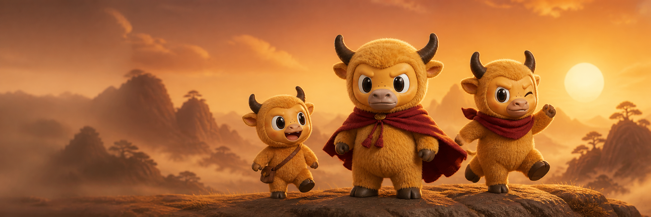 Three NiuLai collectible characters